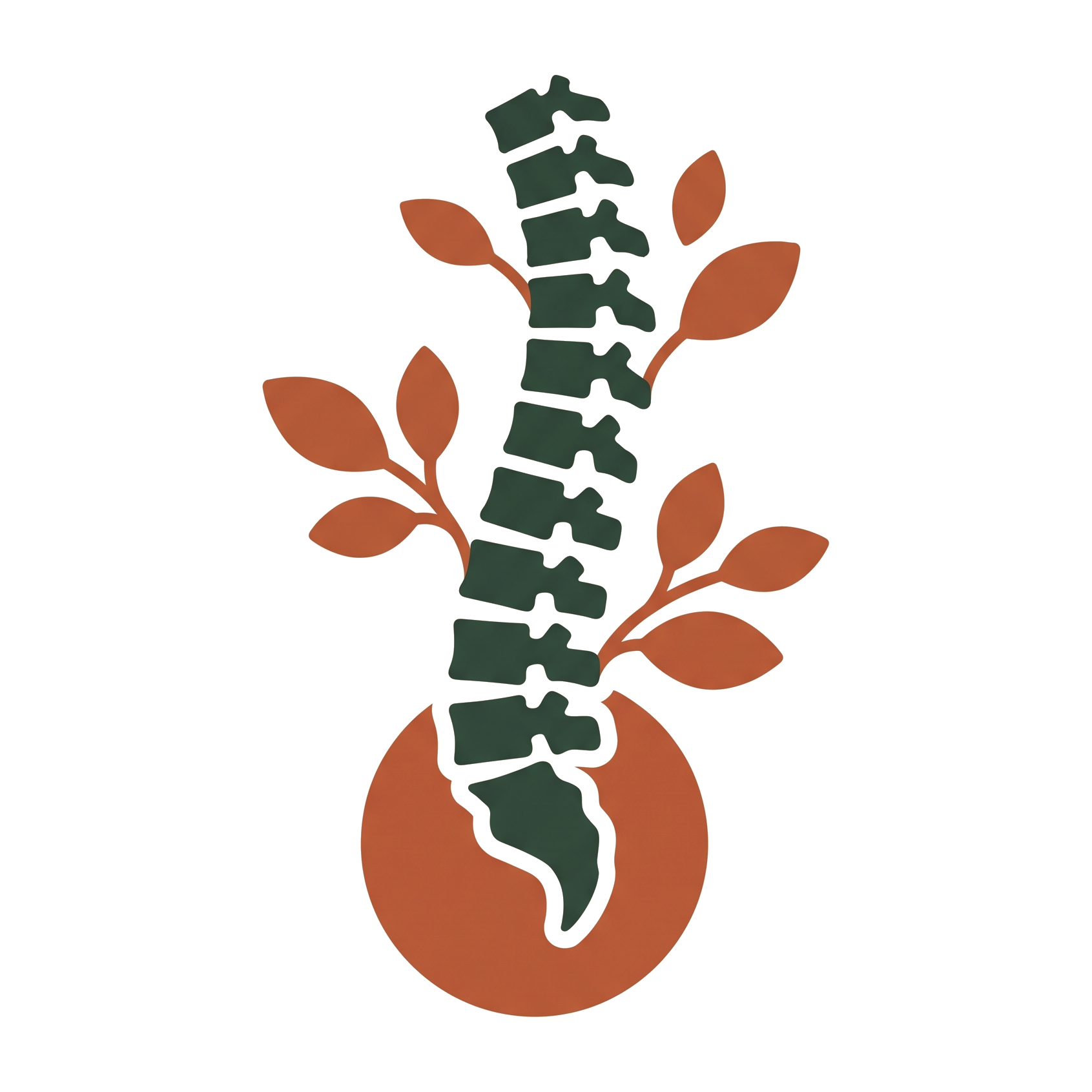 Meitz Family Chiropractic spine-and-leaf emblem